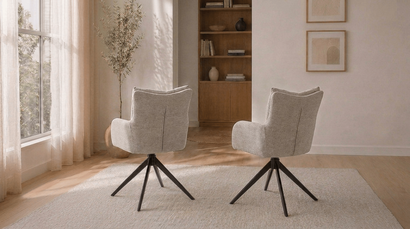 Lot de 2 chaises pivotantes JULY - TRUST INDUSTRIE - Gris - 