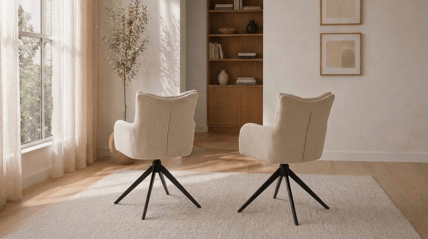 Lot de 2 chaises pivotantes JULY - TRUST INDUSTRIE - Crème - 