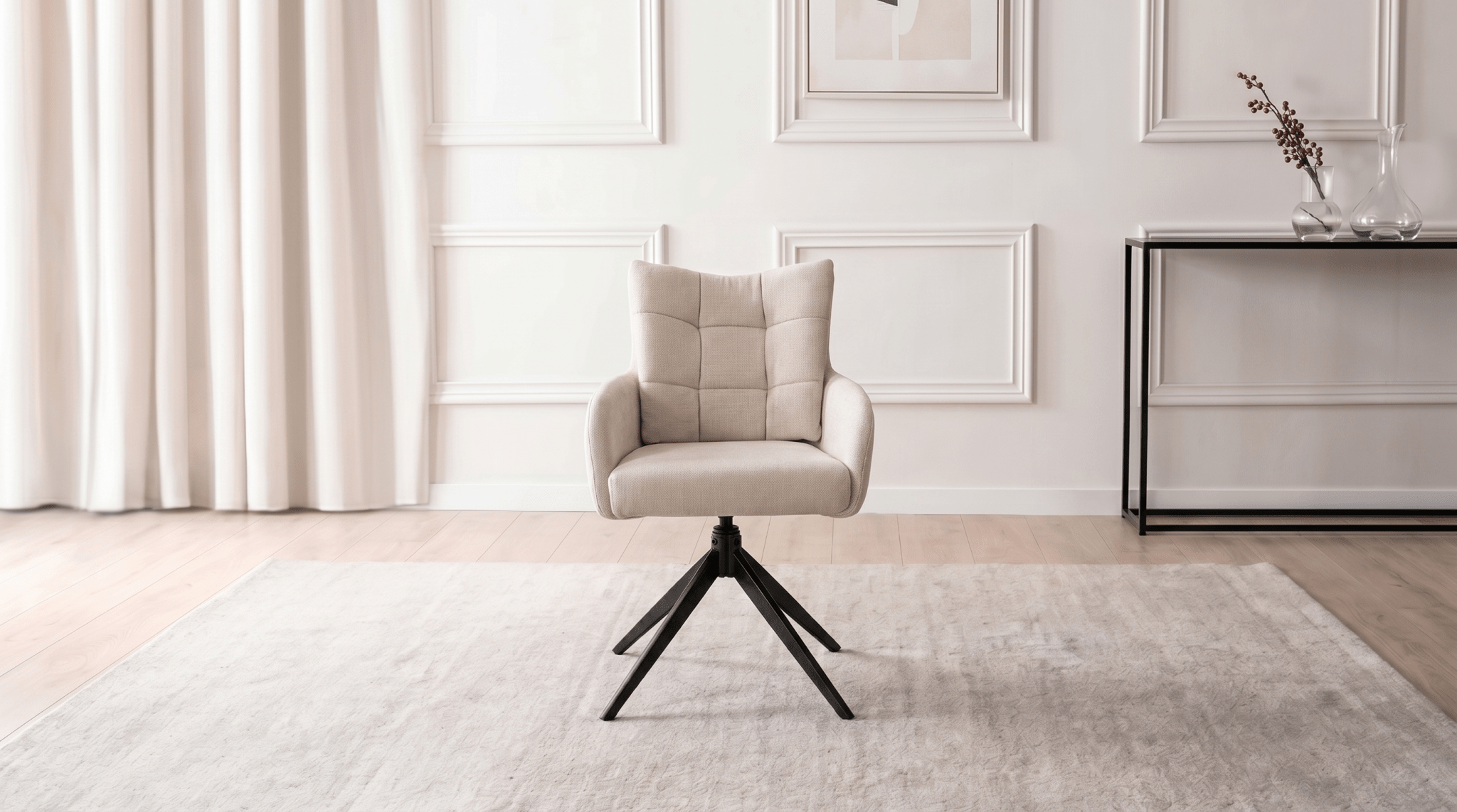 Lot de 2 chaises pivotantes JULY - TRUST INDUSTRIE - Crème - 