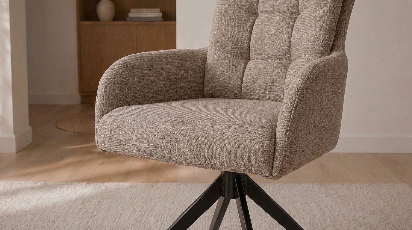 Lot de 2 chaises pivotantes JULY - TRUST INDUSTRIE - Beige - 