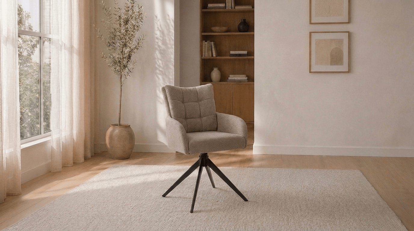 Lot de 2 chaises pivotantes JULY - TRUST INDUSTRIE - Beige - 
