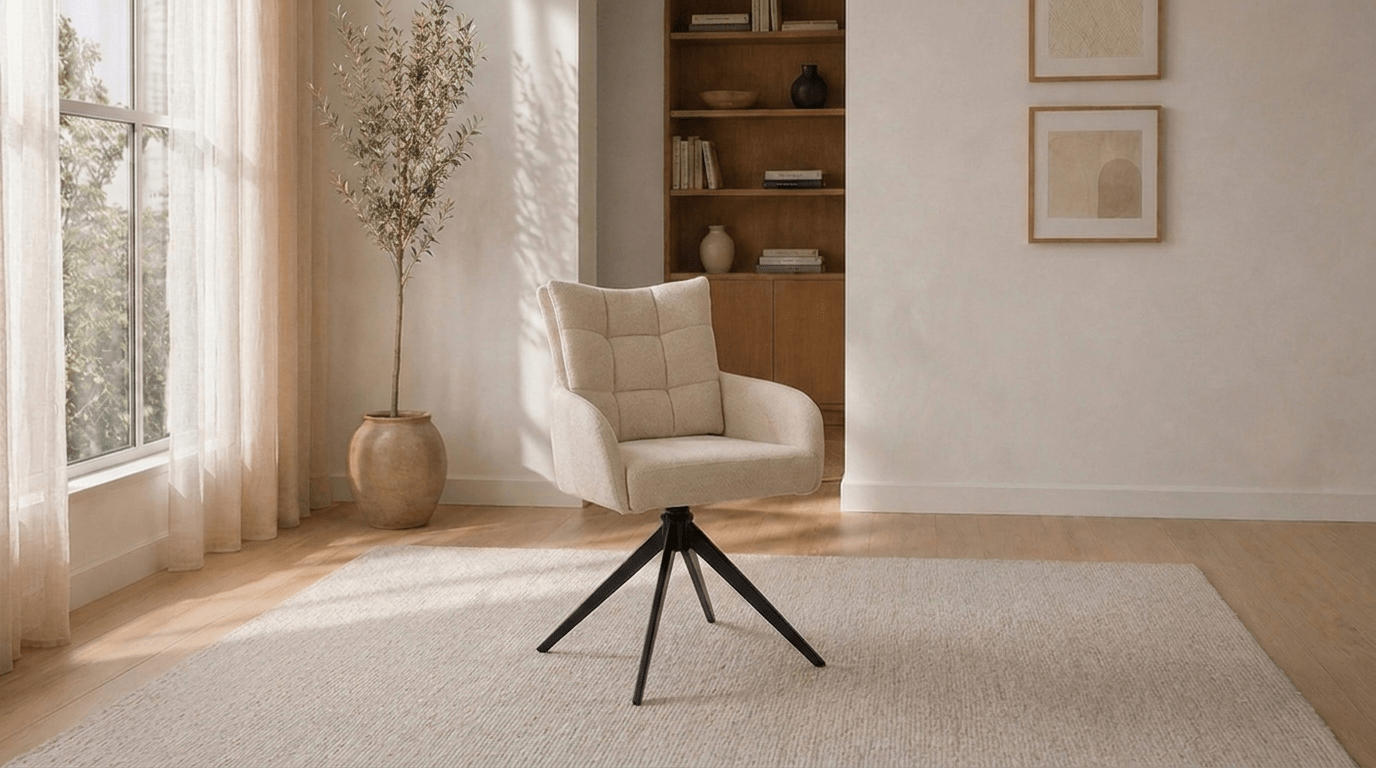 Lot de 2 chaises pivotantes JULY - TRUST INDUSTRIE - Crème - 