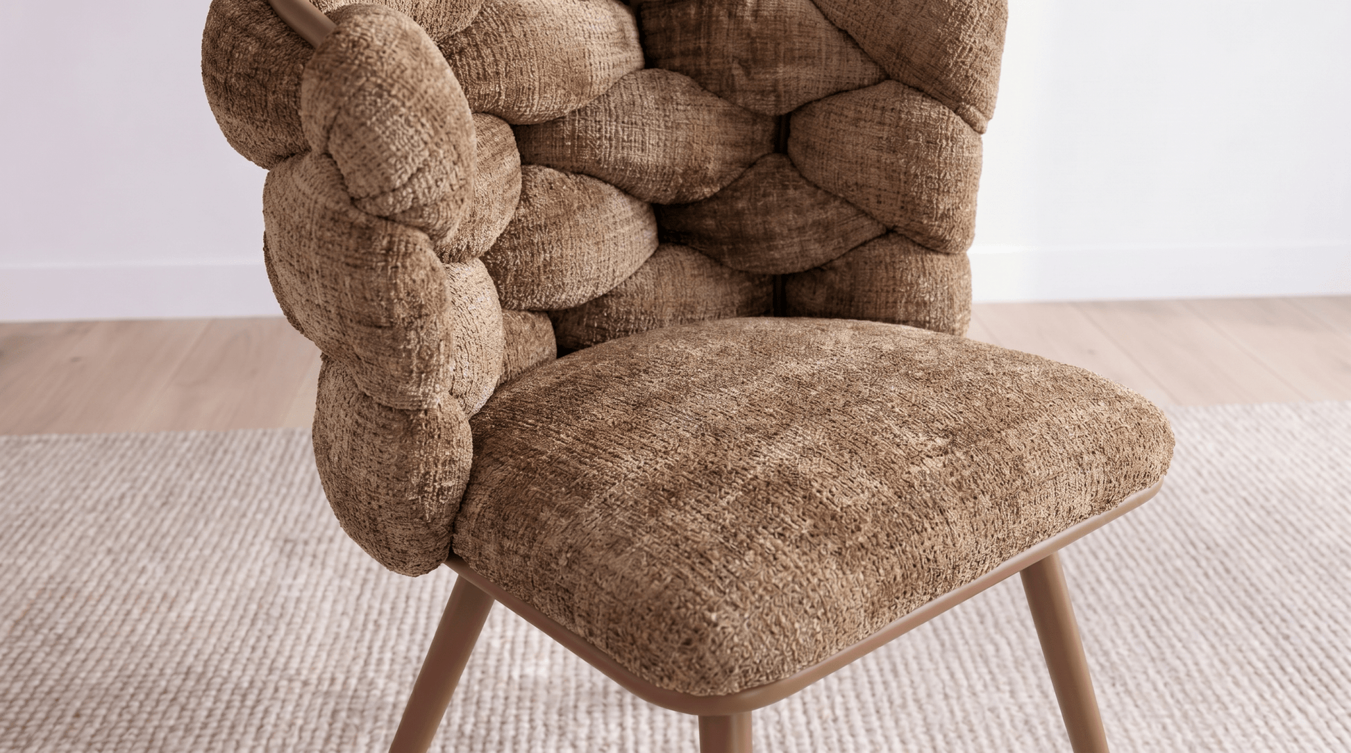 Lot de 2 chaises ROCK en tissu - TRUST INDUSTRIE - Marron - 