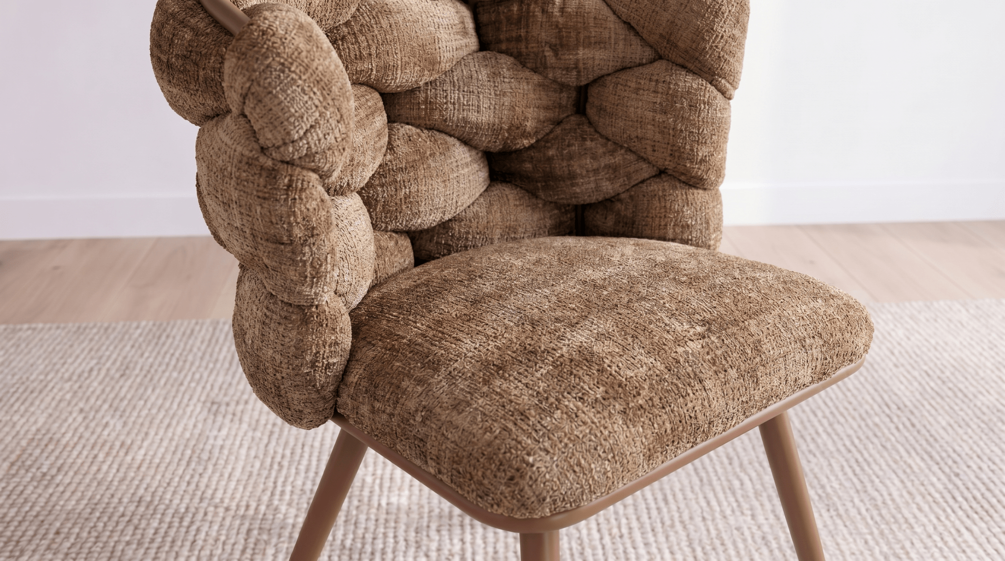 Lot de 2 chaises ROCK en tissu - TRUST INDUSTRIE - Marron - 