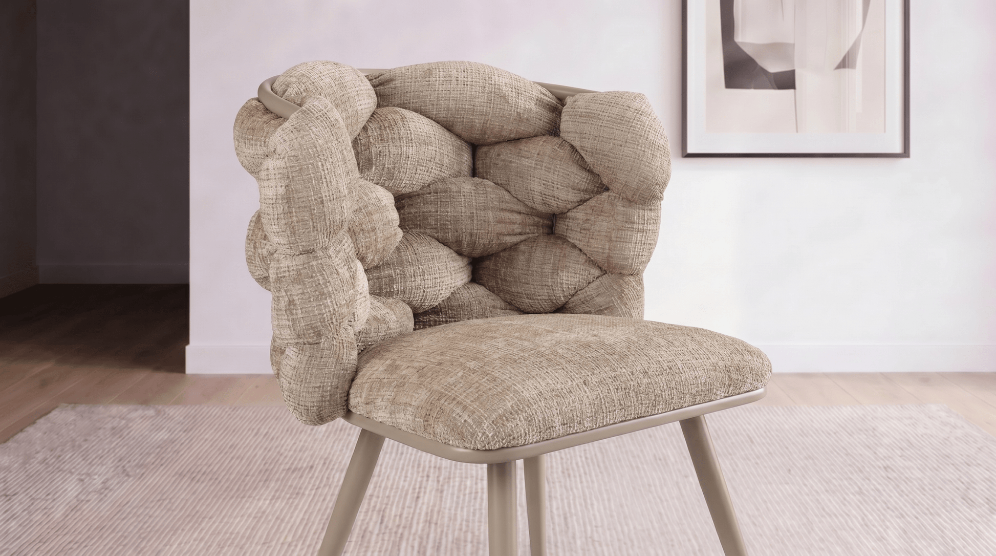 Lot de 2 chaises ROCK en tissu - TRUST INDUSTRIE - Marron - 