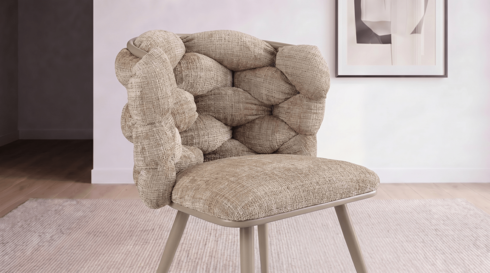 Lot de 2 chaises ROCK en tissu - TRUST INDUSTRIE - Marron - 