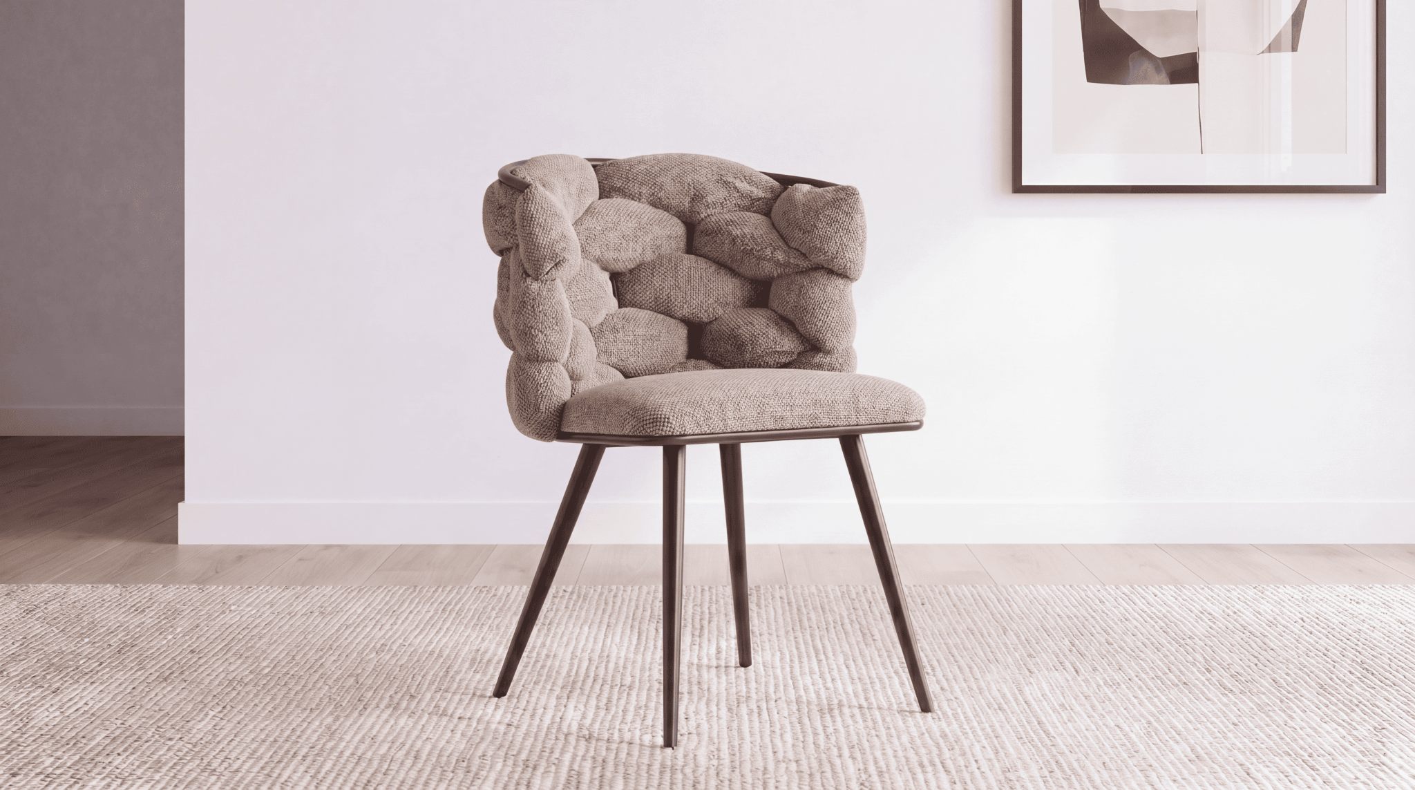 Lot de 2 chaises ROCK en tissu - TRUST INDUSTRIE - Marron - 