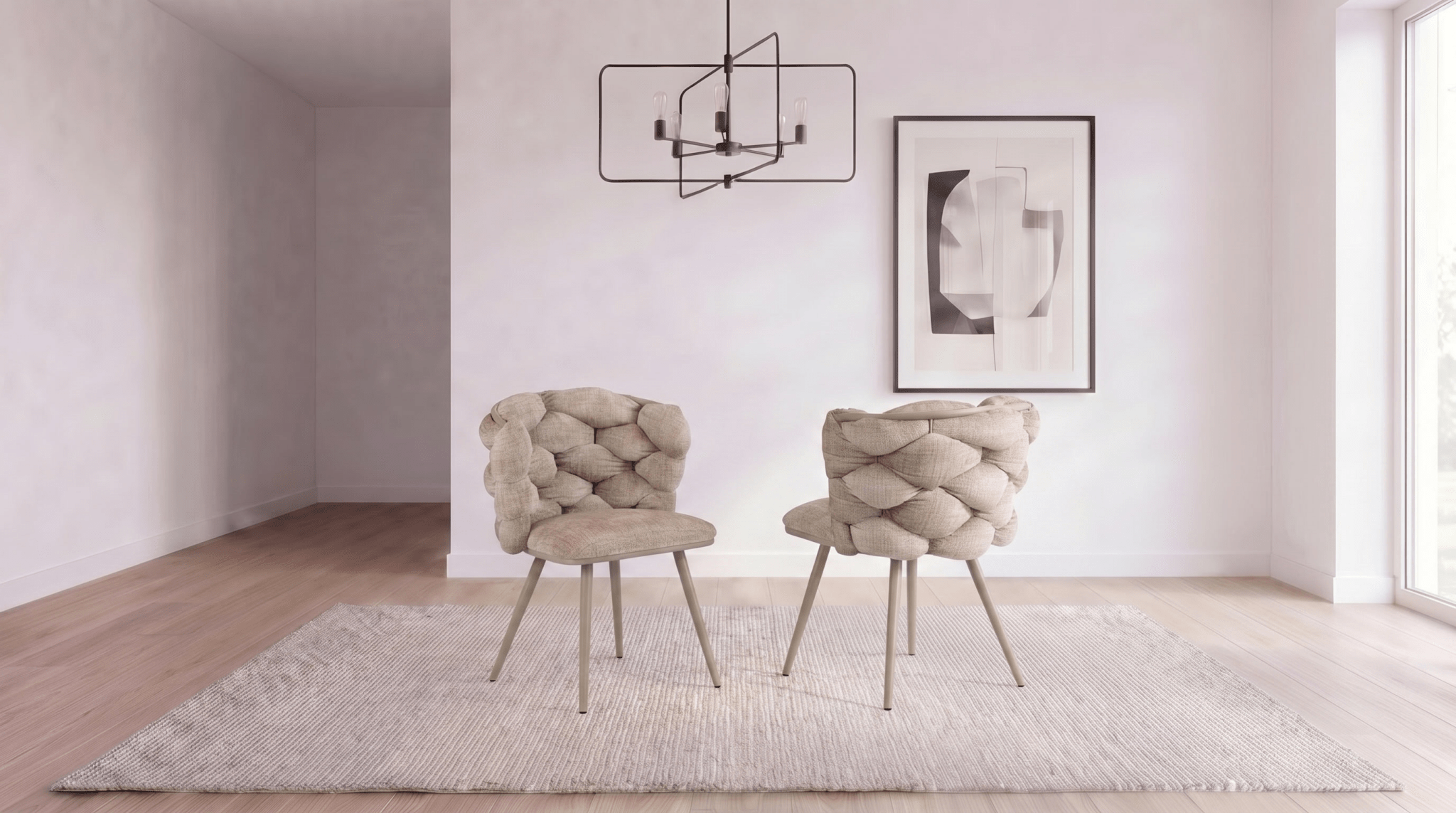 Lot de 2 chaises ROCK en tissu - TRUST INDUSTRIE - Marron - 