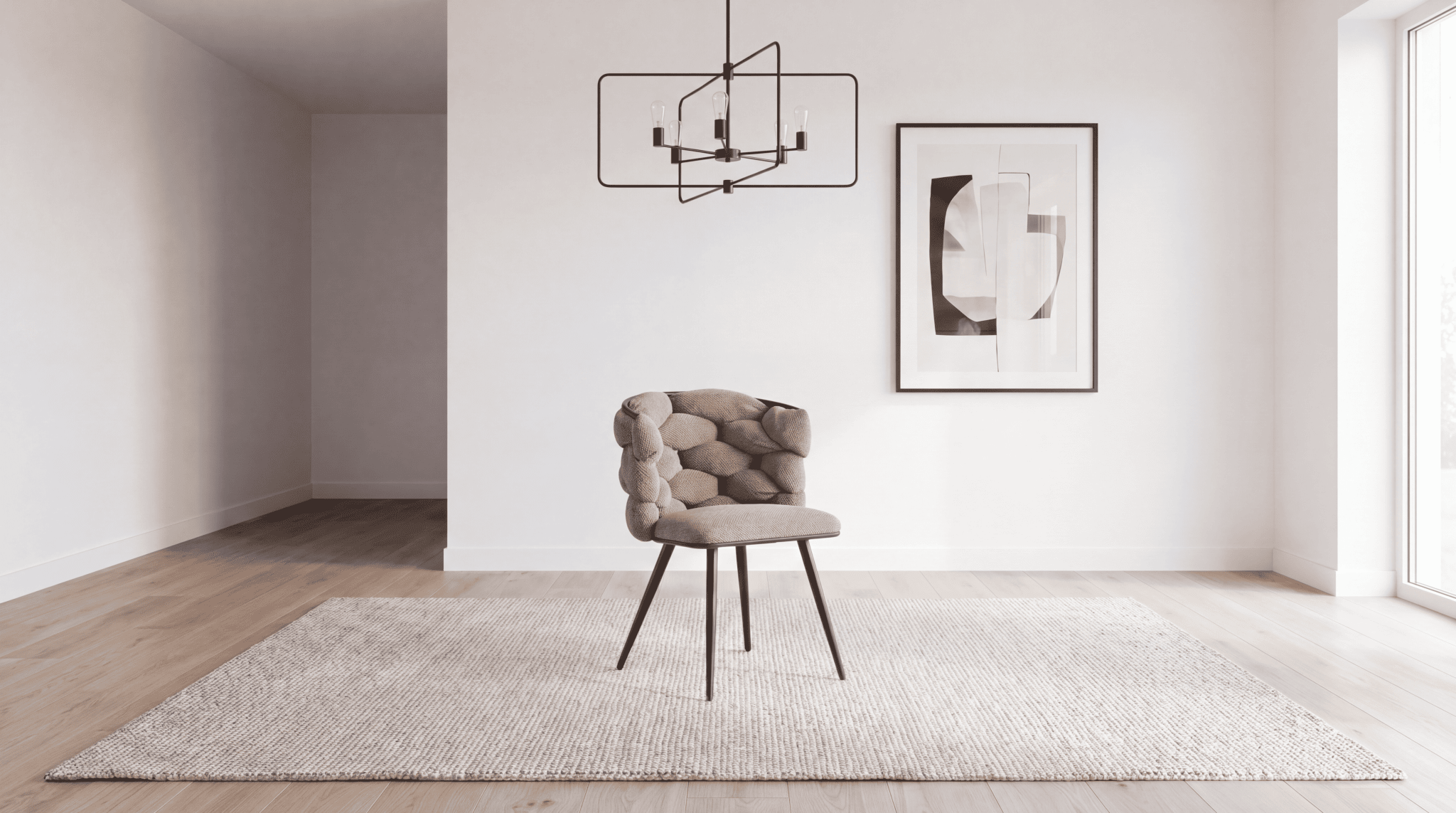 Lot de 2 chaises ROCK en tissu - TRUST INDUSTRIE - Marron - 
