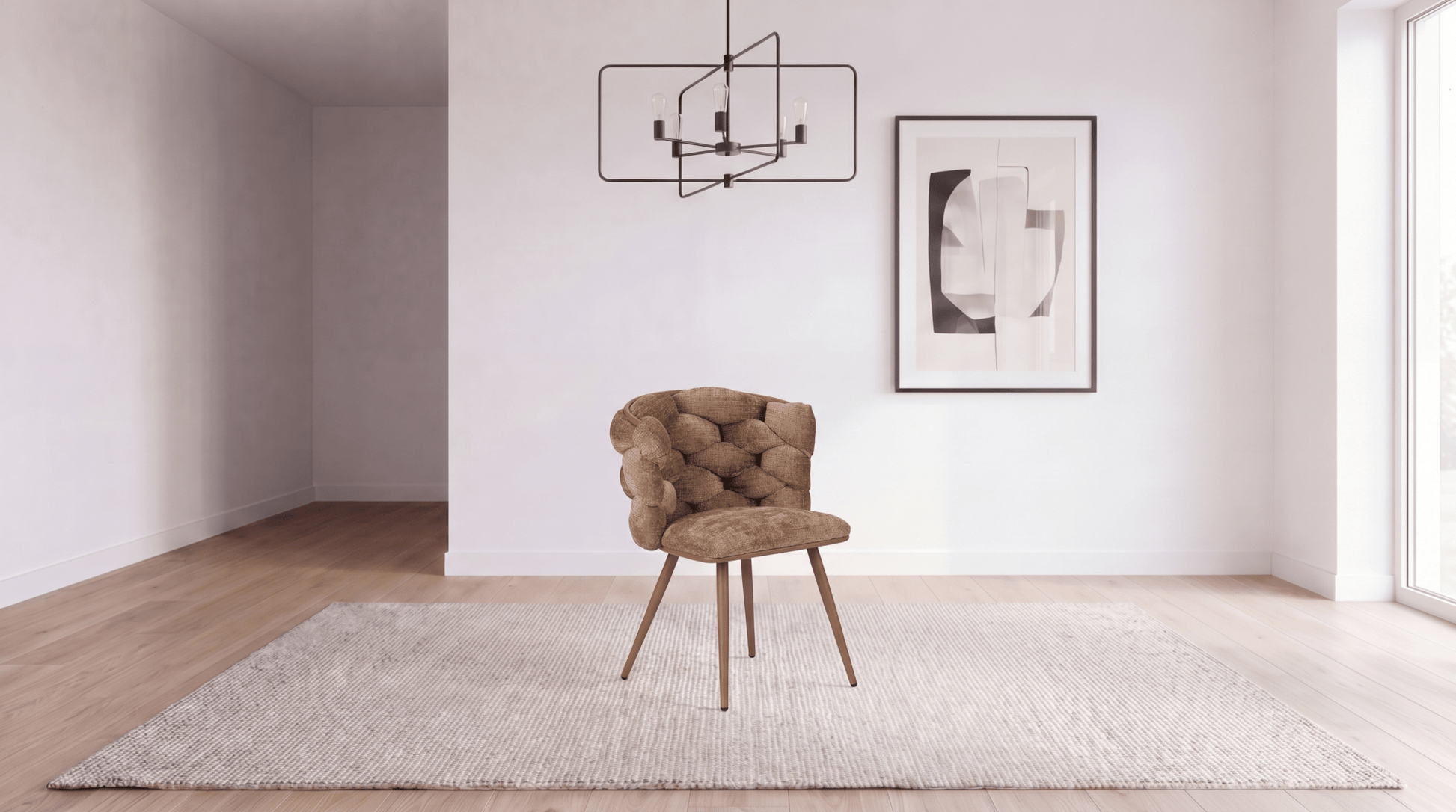 Lot de 2 chaises ROCK en tissu - TRUST INDUSTRIE - Marron - 