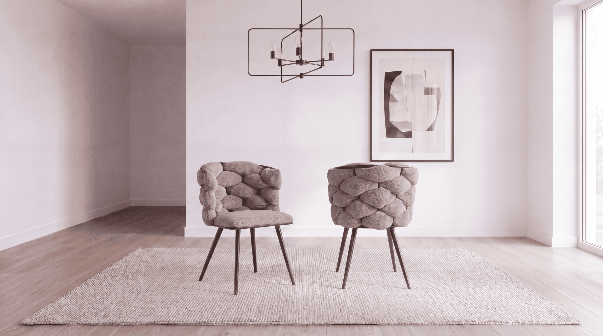 Lot de 2 chaises ROCK en tissu - TRUST INDUSTRIE - Marron - 