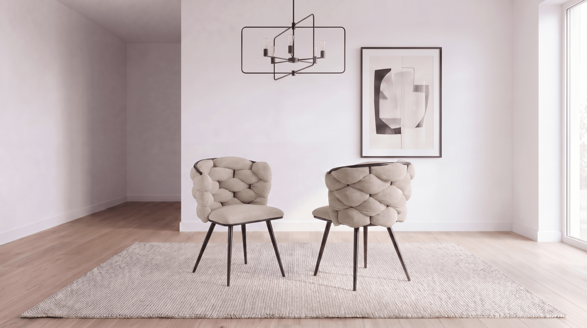 Lot de 2 chaises ROCK en tissu - TRUST INDUSTRIE - Marron - 