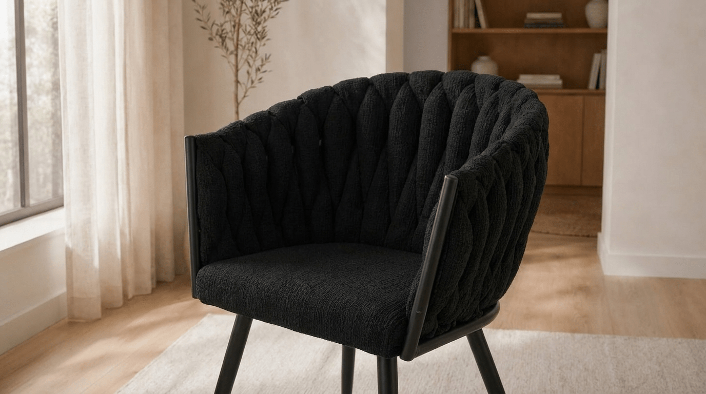Lot de 2 chaises WAVE en tissu - TRUST INDUSTRIE - Noir - 