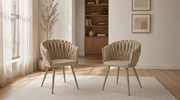 Lot de 2 chaises WAVE en tissu - TRUST INDUSTRIE - Crème - 