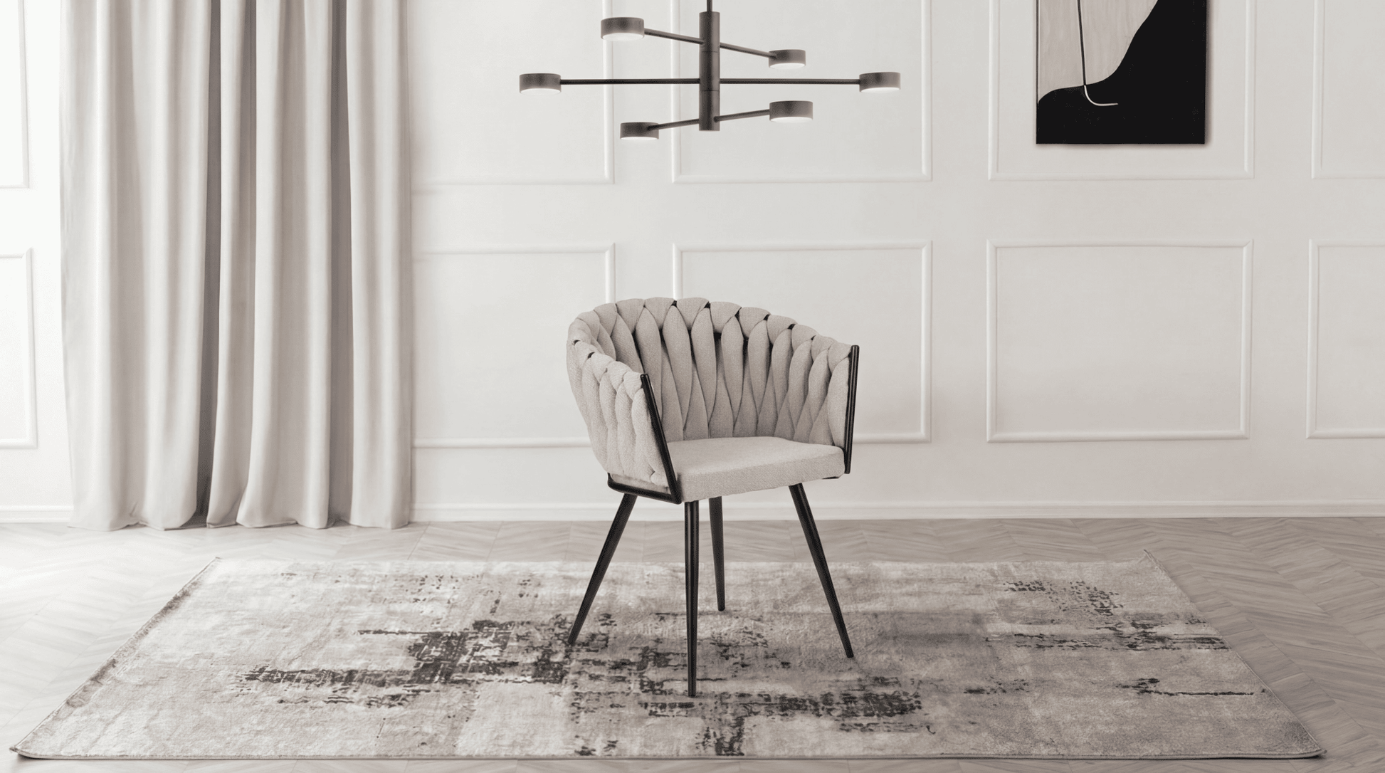 Lot de 2 chaises WAVE en tissu - TRUST INDUSTRIE - Noir - 