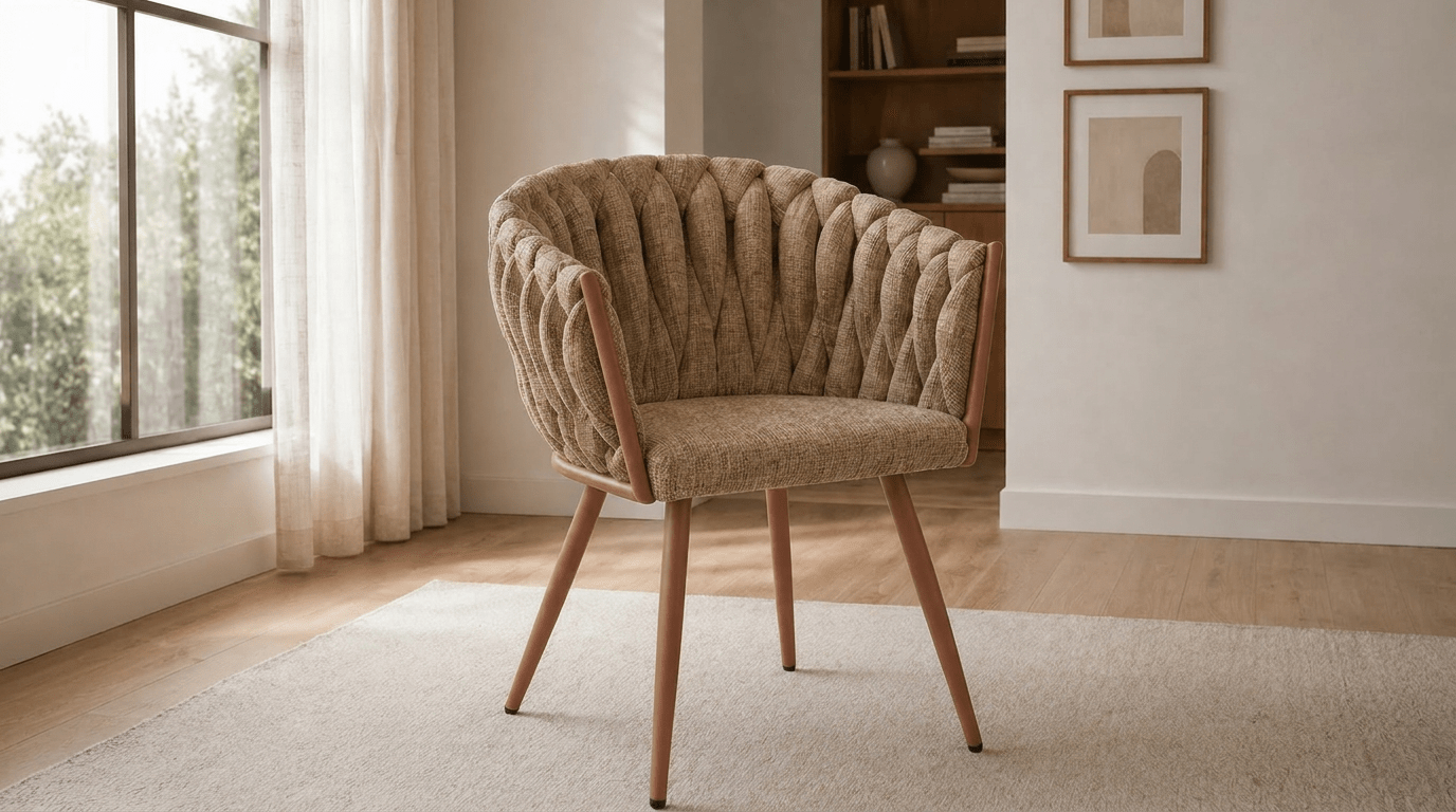 Lot de 2 chaises WAVE en tissu - TRUST INDUSTRIE - Caramel - 