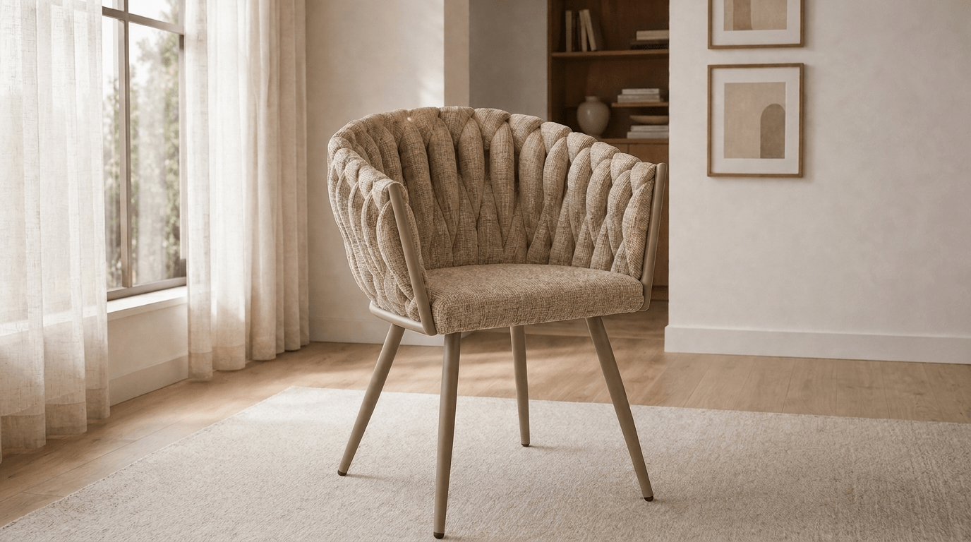 Lot de 2 chaises WAVE en tissu - TRUST INDUSTRIE - Crème - 