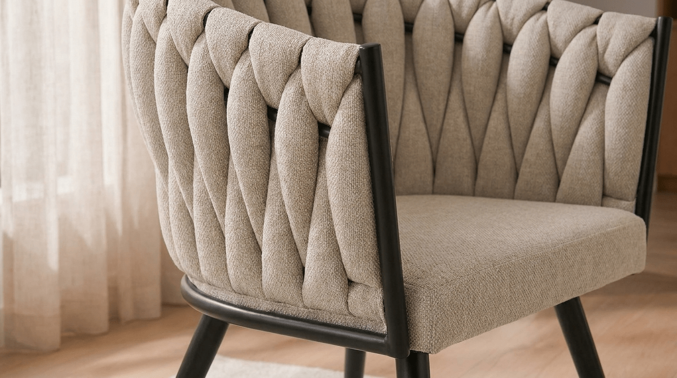 Lot de 2 chaises WAVE en tissu - TRUST INDUSTRIE - Beige - 