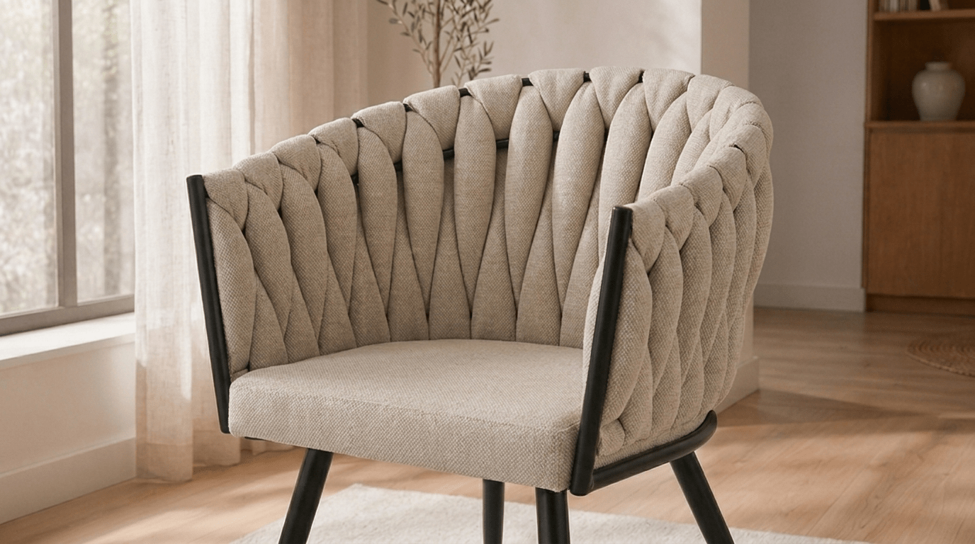 Lot de 2 chaises WAVE en tissu - TRUST INDUSTRIE - Beige - 