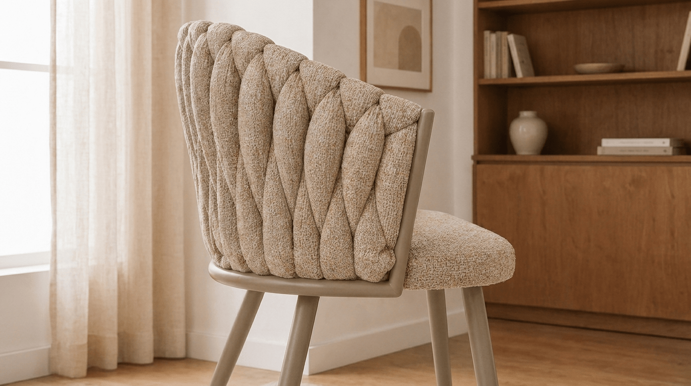 Lot de 2 chaises WAVE en tissu - TRUST INDUSTRIE - Crème - 