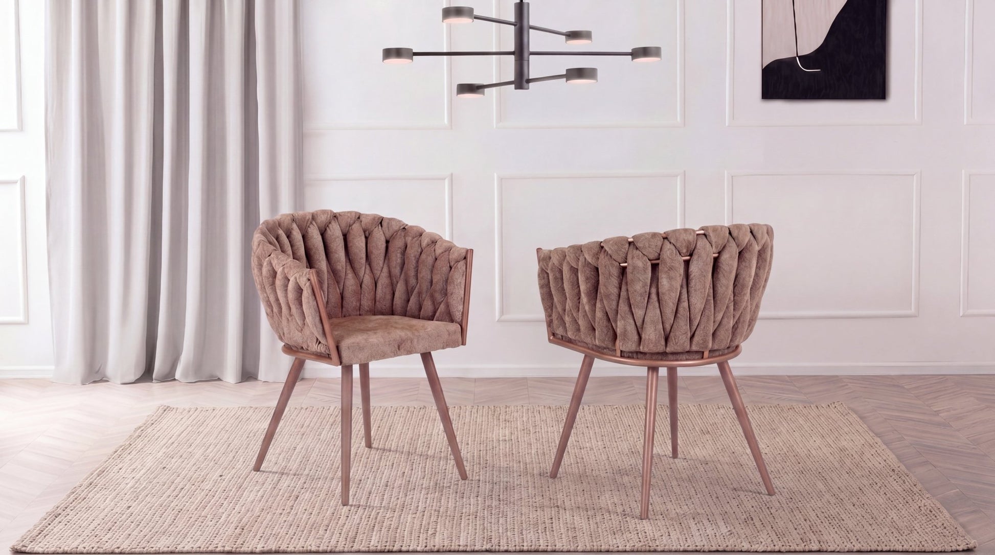 Lot de 2 chaises WAVE en tissu - TRUST INDUSTRIE - Noir - 