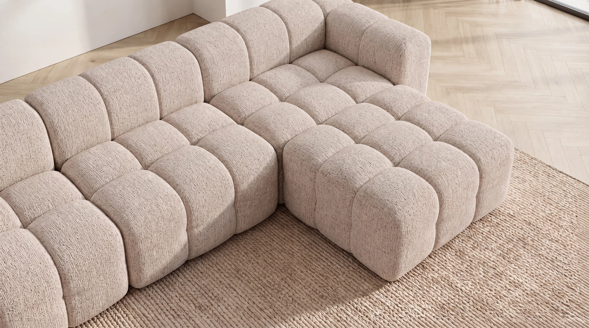 Canapé modulable 5 places MARQUIS en tissu - TRUST INDUSTRIE - Beige - Droit - 