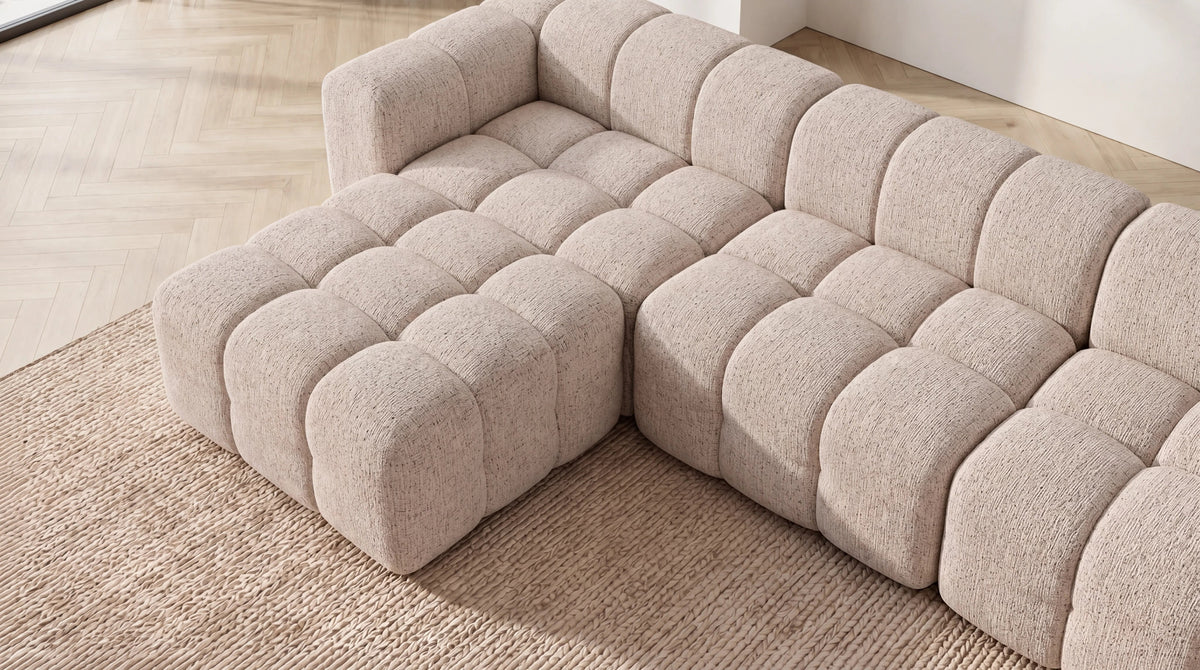 Canapé modulable 5 places MARQUIS en tissu - TRUST INDUSTRIE - Beige - gauche - 