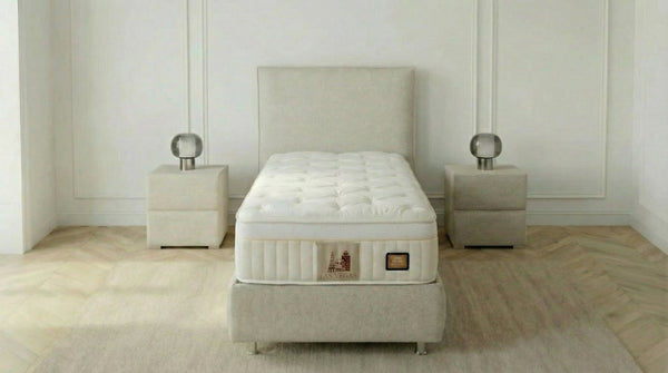 Matelas ferme 1 place 90X190 cm LAS VEGAS mousse à mémoire de forme et ressorts ensachés - TRUST INDUSTRIE - 