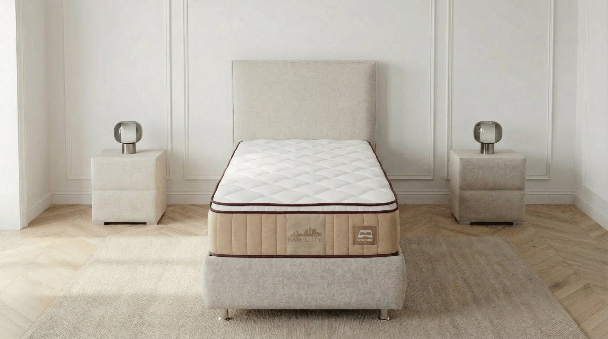 Matelas mi - ferme 1 place 90X190 cm BARCELONE en mousse et ressorts ensachés - TRUST INDUSTRIE - 