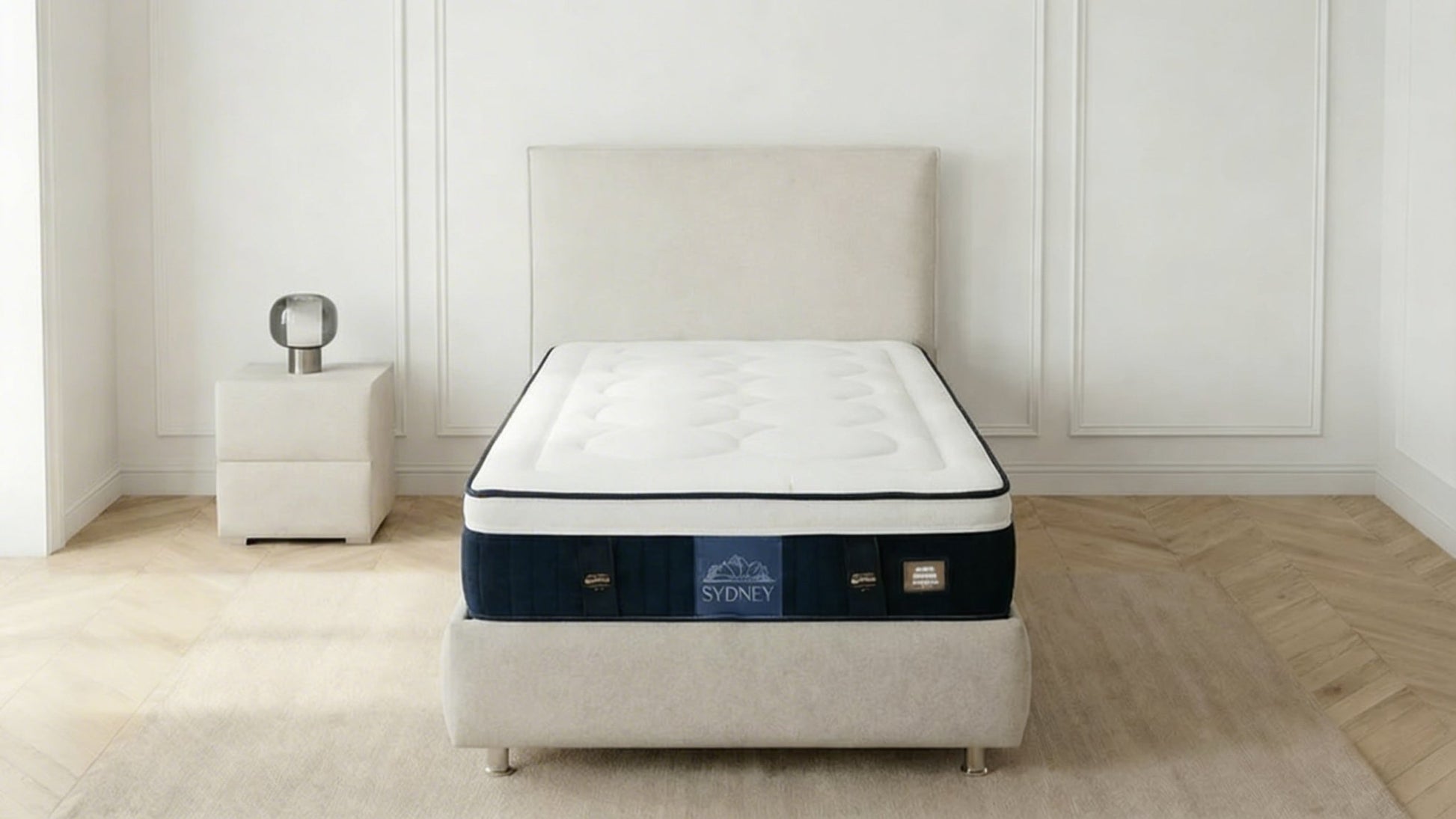 Matelas mi - ferme 1 place 90X190 cm SYDNEY en mousse polyuréthane et ressorts ensachés - TRUST INDUSTRIE - 