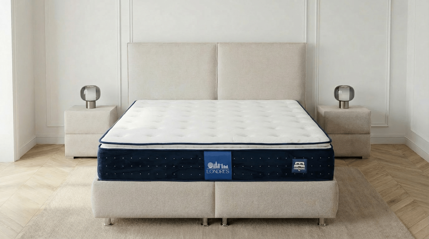 Matelas mi - ferme 2 places 180X200 cm LONDRES en mousse polyuréthane - TRUST INDUSTRIE - 