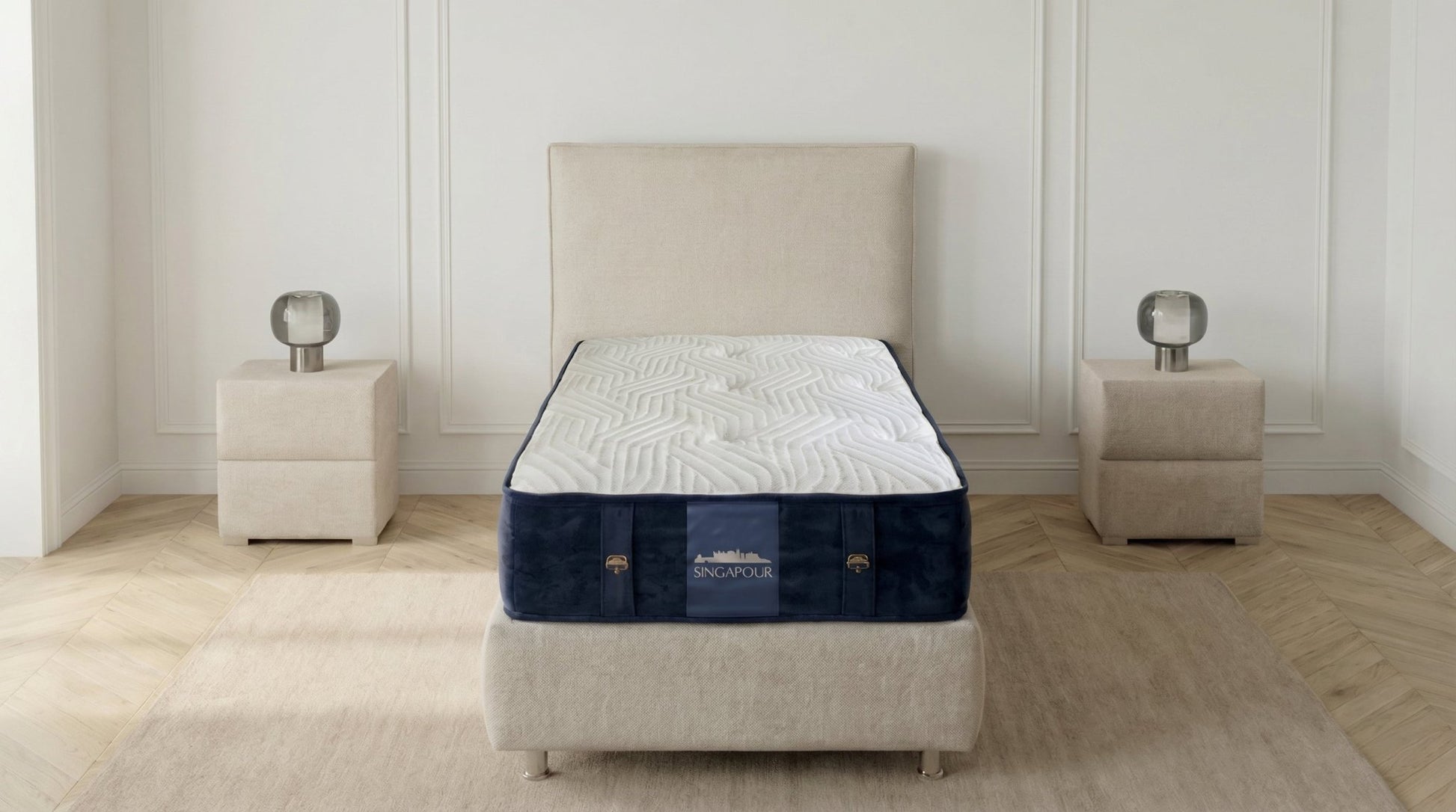 Matelas moelleux 1 place 90X190 cm SINGAPOUR en mousse polyuréthane et ressorts ensachés - TRUST INDUSTRIE - 