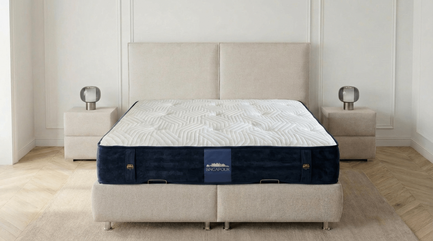Matelas moelleux 2 places 180X200 cm SINGAPOUR en mousse polyuréthane et ressorts ensachés - TRUST INDUSTRIE - 