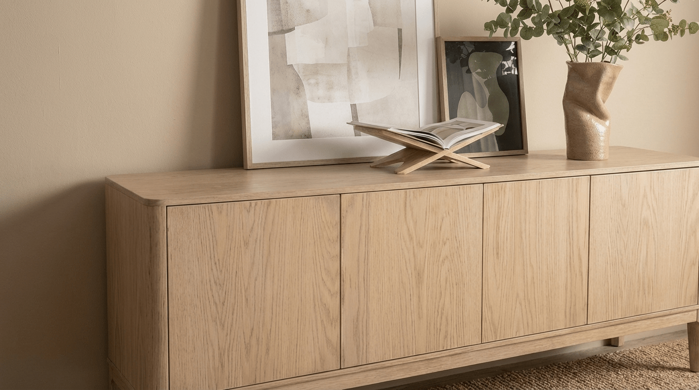 Meuble TV HARVEY en chêne et placage design - TRUST INDUSTRIE - 