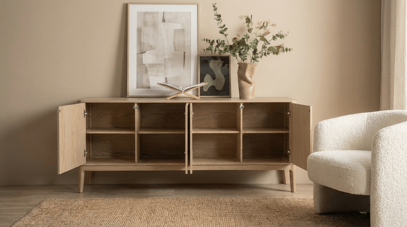 Meuble TV HARVEY en chêne et placage design - TRUST INDUSTRIE - 