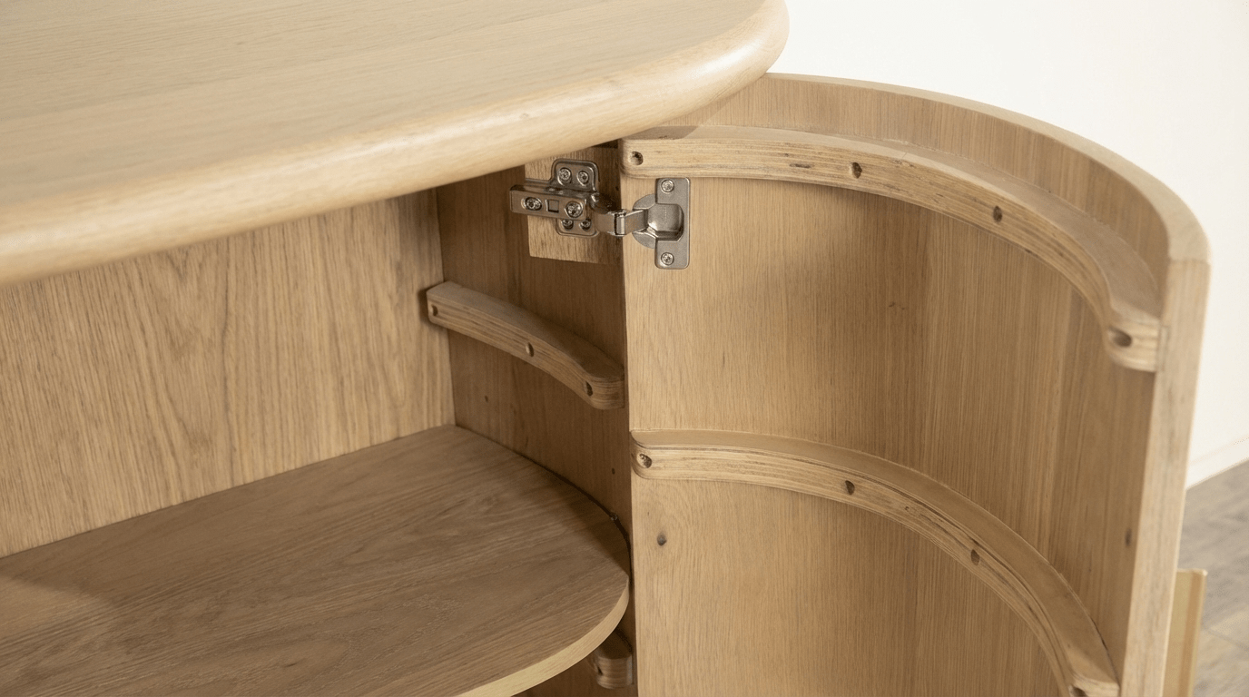 Meuble TV JOSH en chêne massif et placage chêne - TRUST INDUSTRIE - Beige - 