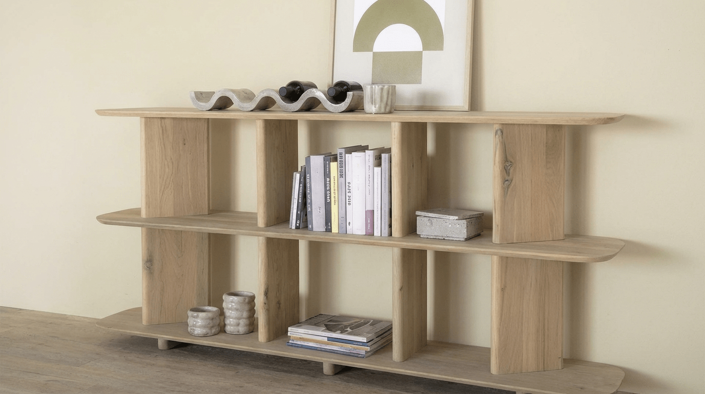 Meuble TV TY en chêne massif design - TRUST INDUSTRIE - Beige - 