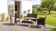 Salon de jardin 6 places MISSISSIPI en verre - TRUST INDUSTRIE - Marron - 