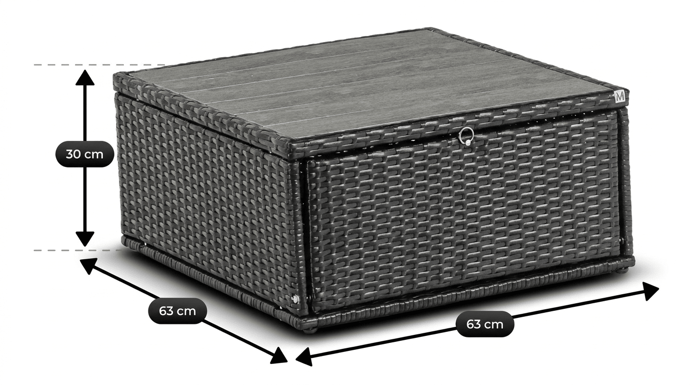 Salon de jardin CALIENTE en technorattan avec coussins - TRUST INDUSTRIE - Gris - 
