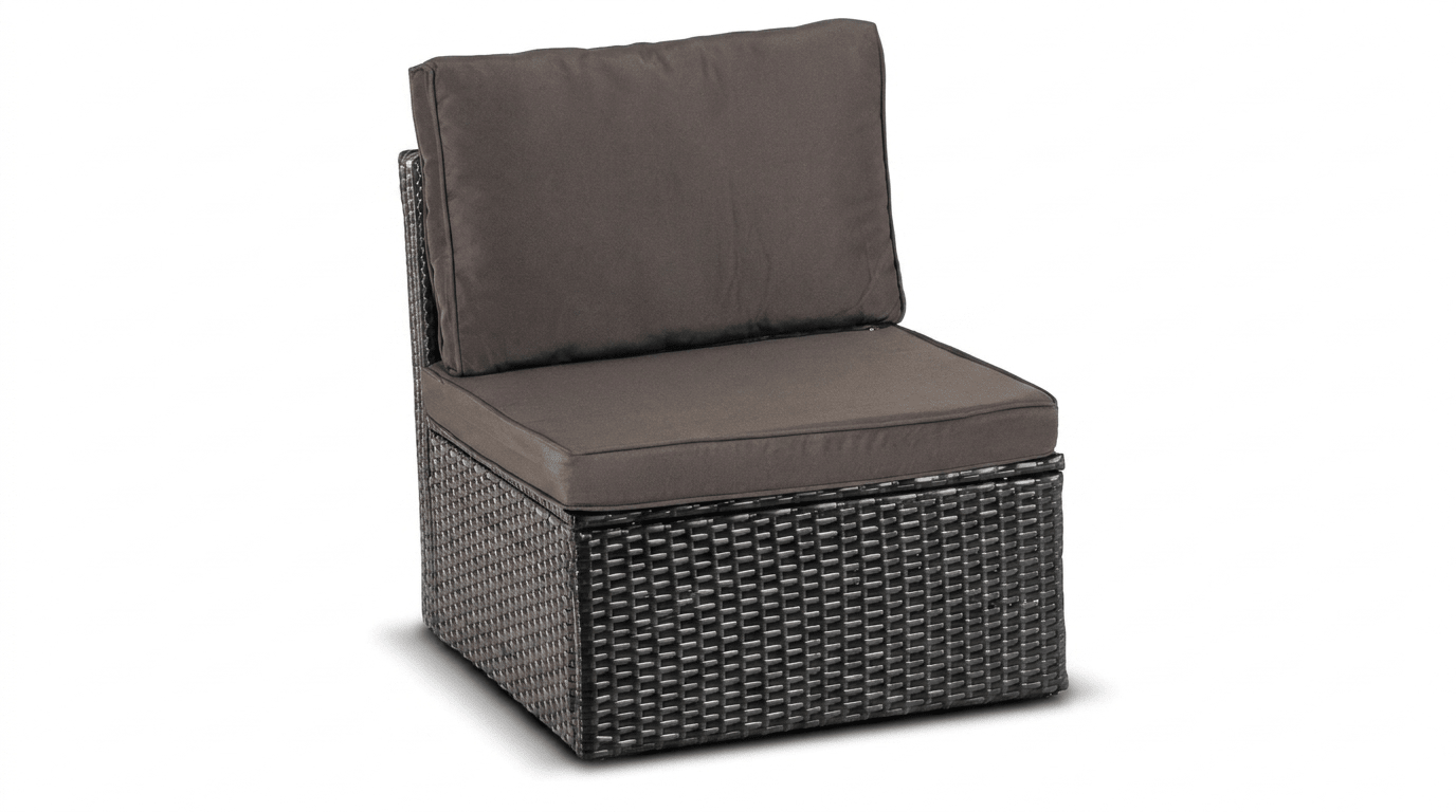 Salon de jardin CALIENTE en technorattan avec coussins - TRUST INDUSTRIE - Gris - 