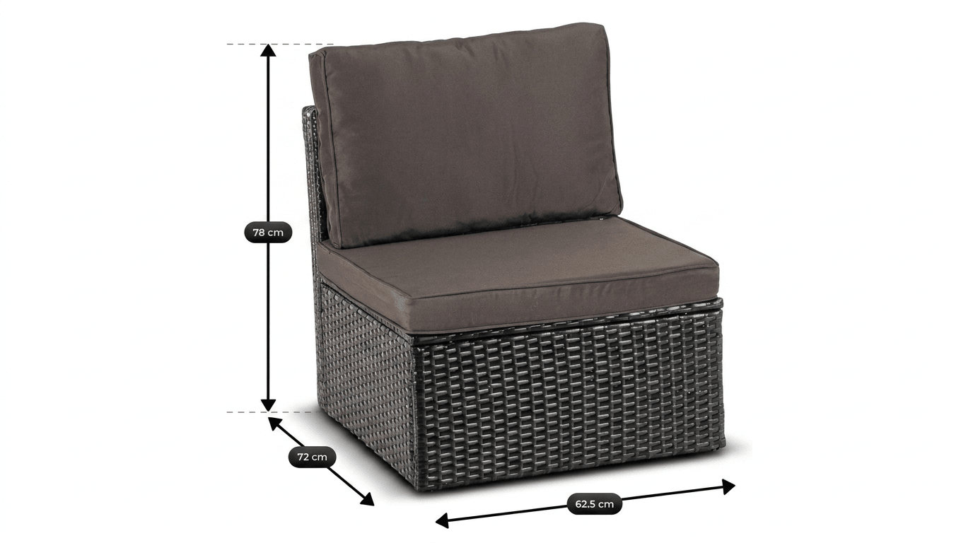 Salon de jardin CALIENTE en technorattan avec coussins - TRUST INDUSTRIE - Gris - 