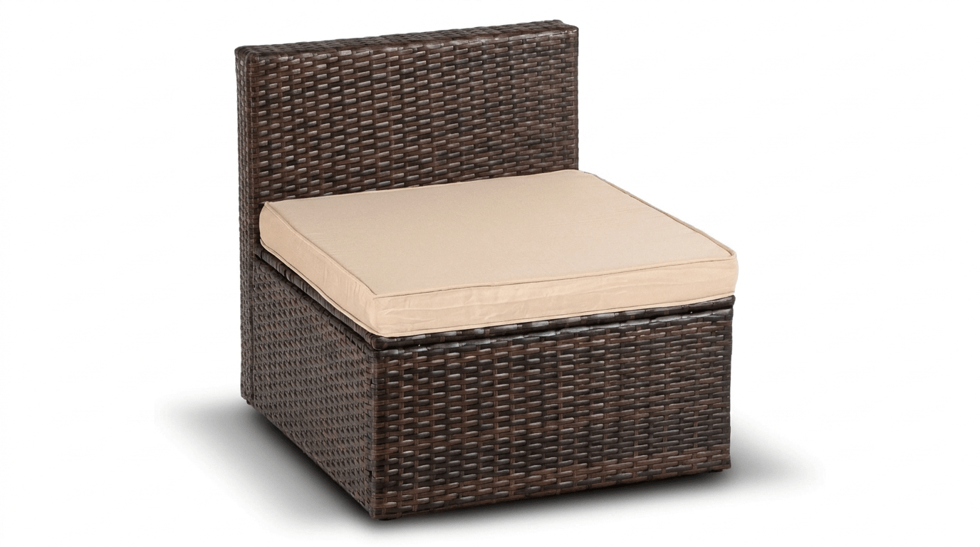 Salon de jardin CALIENTE en technorattan avec coussins - TRUST INDUSTRIE - Beige - 