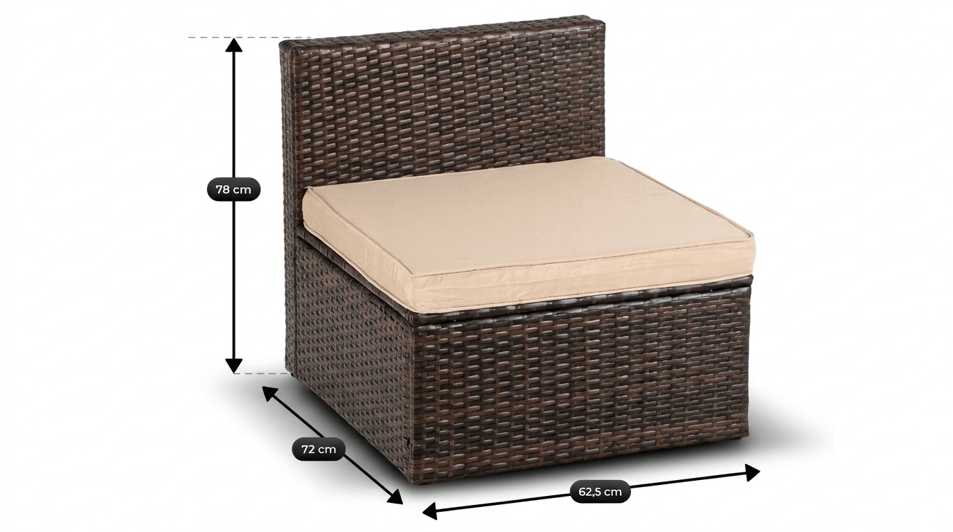 Salon de jardin CALIENTE en technorattan avec coussins - TRUST INDUSTRIE - Beige - 
