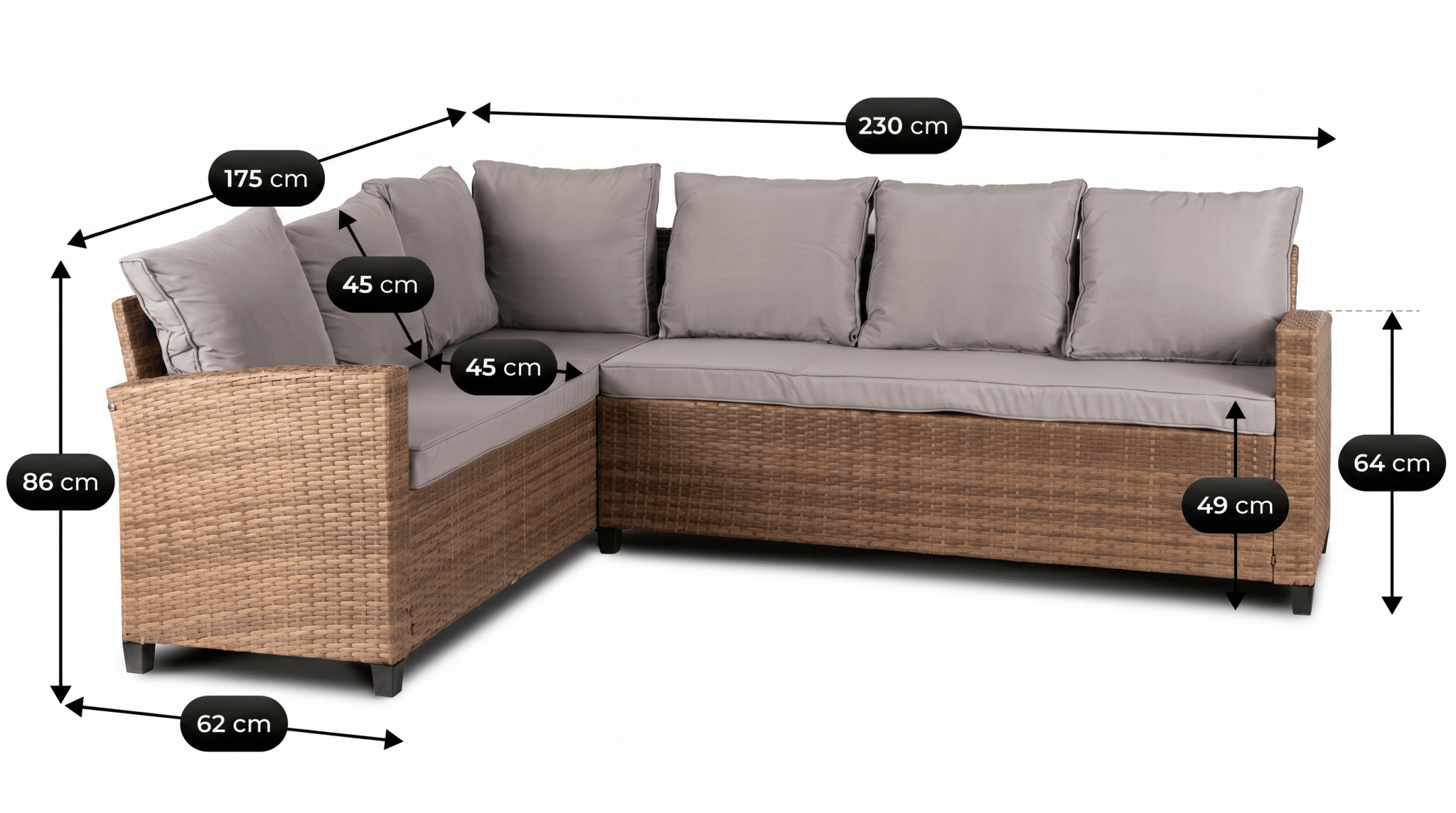 Salon de jardin d’angle COMODO avec table – Ensemble extérieur confortable - TRUST INDUSTRIE - 
