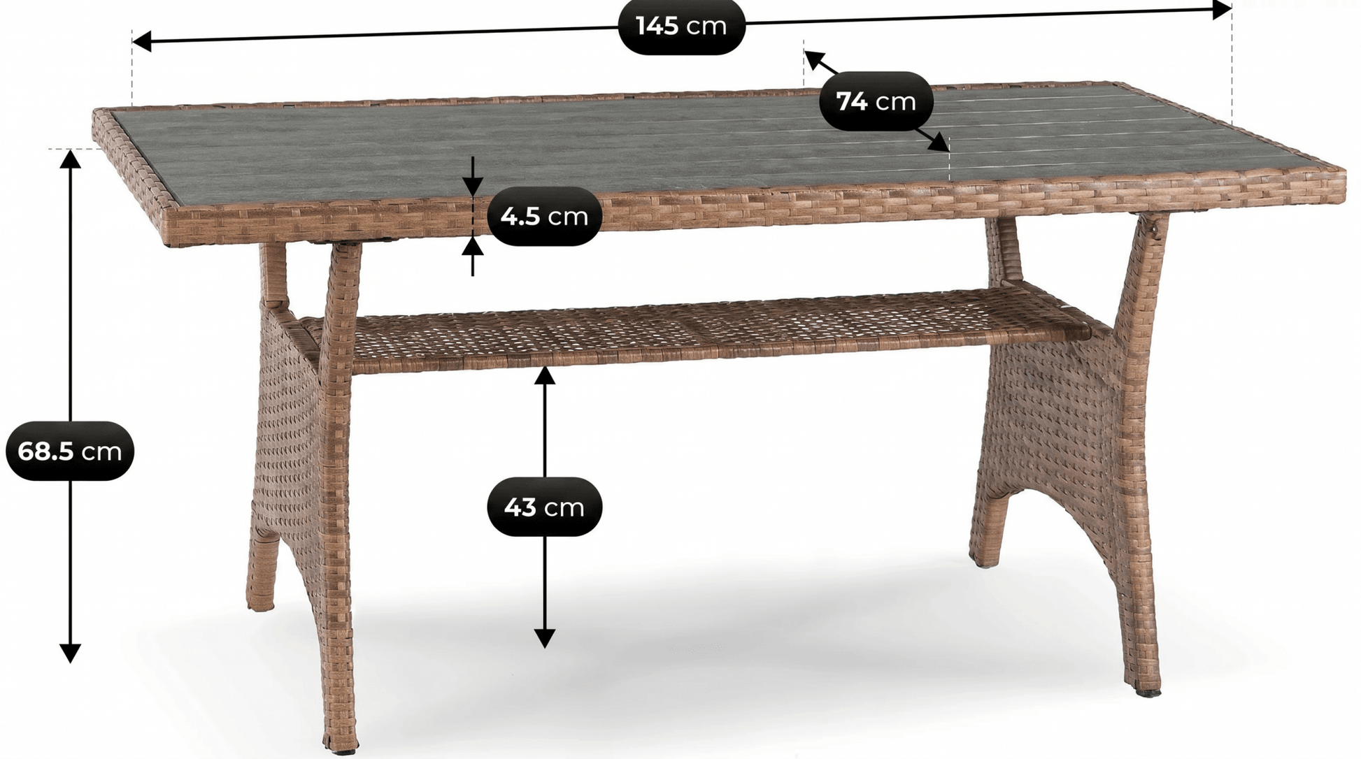 Salon de jardin d’angle COMODO avec table – Ensemble extérieur confortable - TRUST INDUSTRIE - 