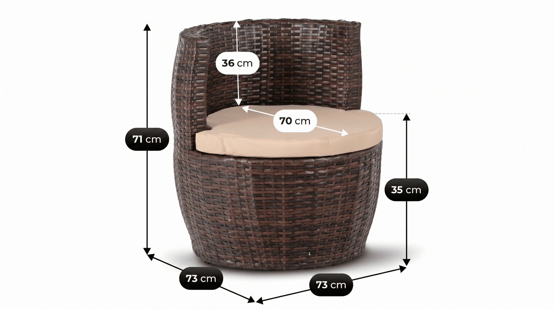 Salon de jardin FRIO avec table ronde - TRUST INDUSTRIE - 
