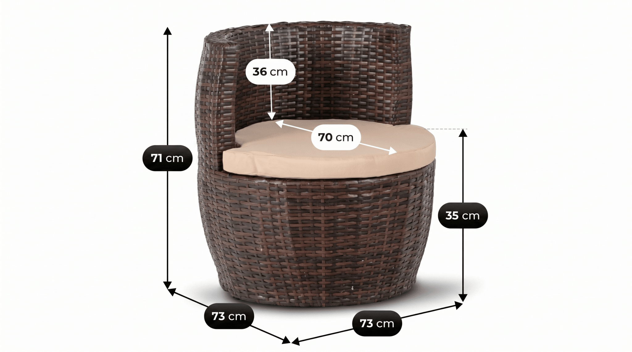 Salon de jardin FRIO avec table ronde - TRUST INDUSTRIE - 