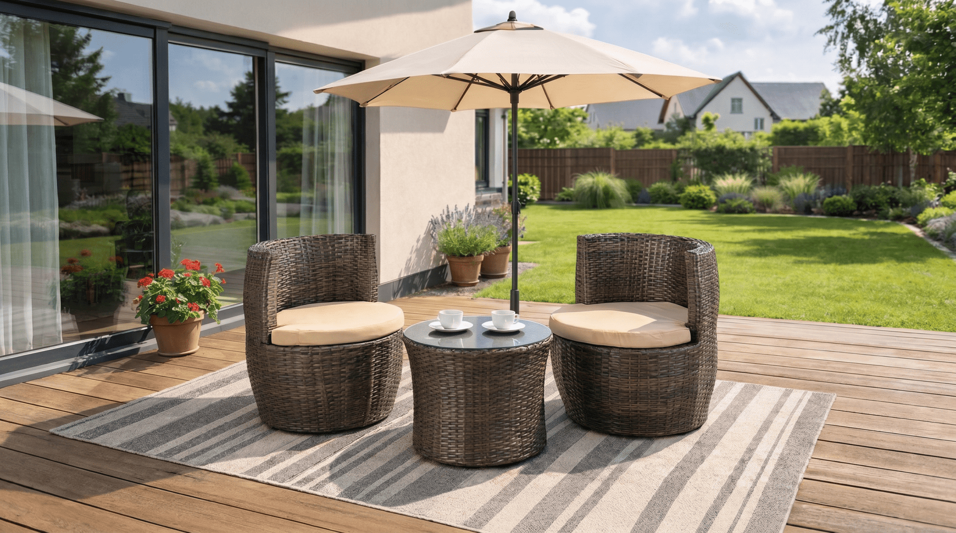 Salon de jardin FRIO avec table ronde - TRUST INDUSTRIE - 