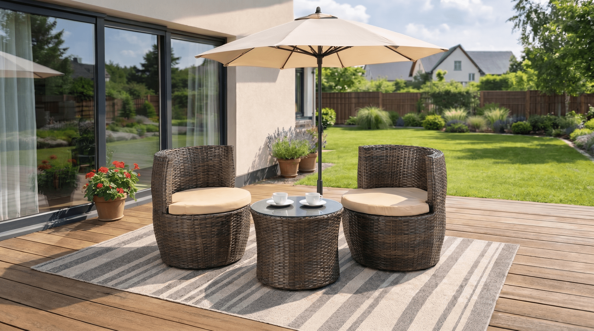 Salon de jardin FRIO avec table ronde - TRUST INDUSTRIE - 