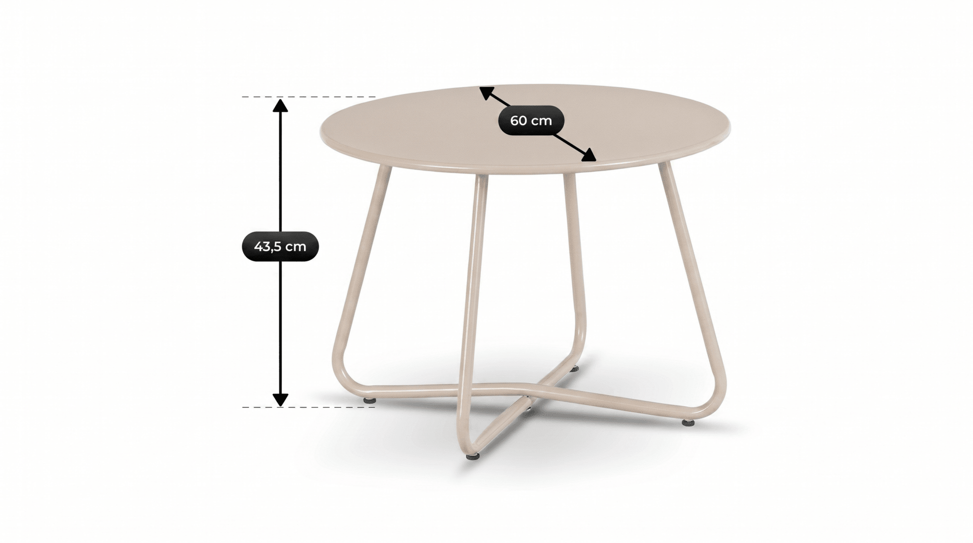 Salon de jardin MEGARA avec table ronde design - TRUST INDUSTRIE - Beige - 